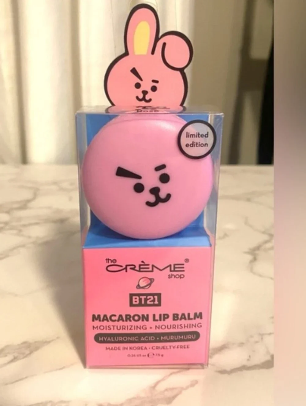 The Creme Shop BT21 COOKY Rose Macaron Lip Balm - Moisturizing & Nourishing